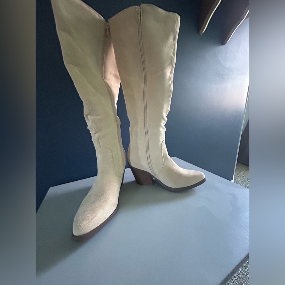 Tall suede boots